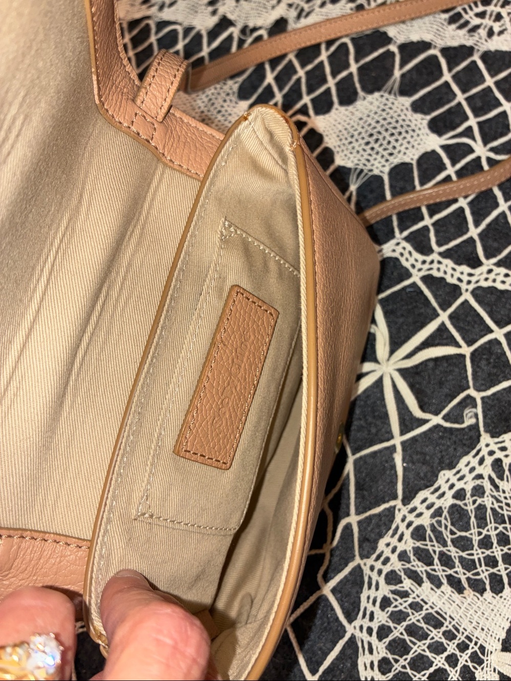 See By Chloe Mini Hana Tan Leather Crossbody Bag - Picture 7 of 10
